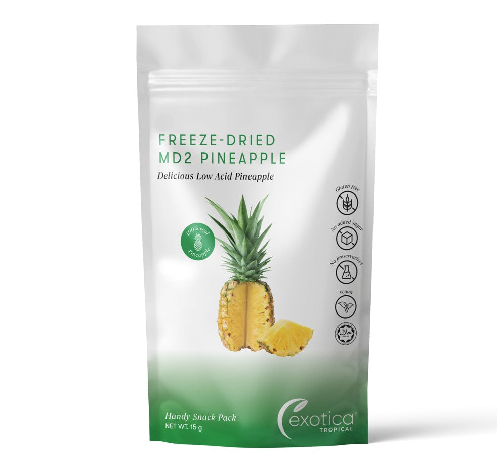 Exotica Tropical Freeze Dried MD2 Pineapple Handy Snack Pack 15g