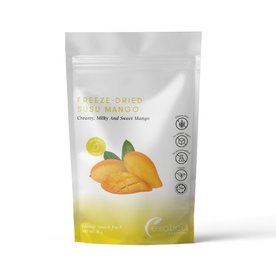 Exotica Tropical Freeze Dried Susu Mango Handy Snack Pack 15g