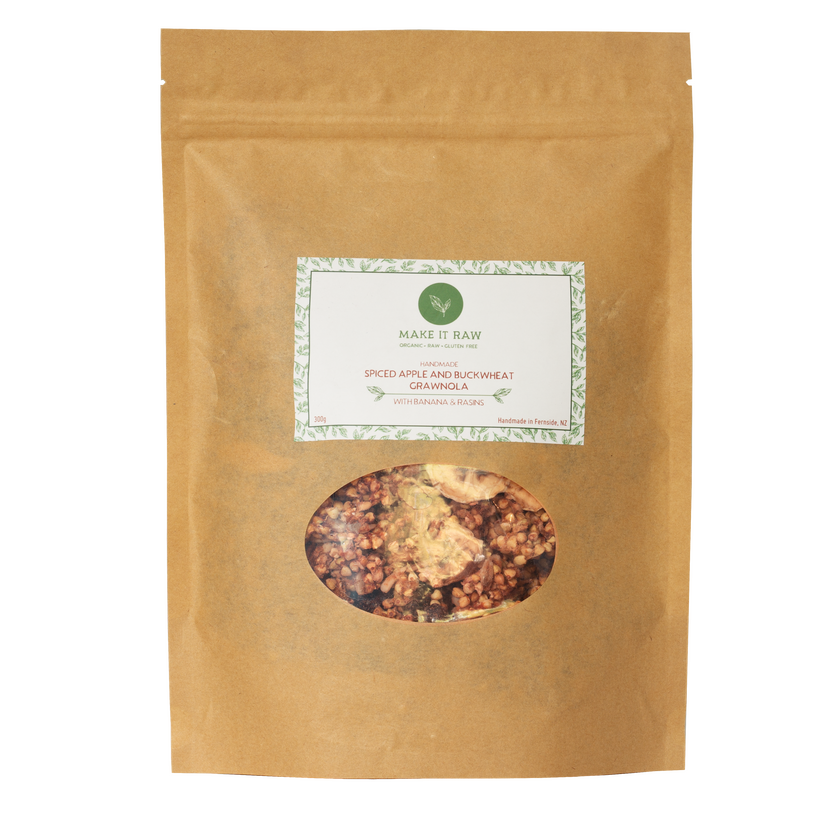 Apple and Buckwheat Grawnola from Make it Raw. A delightful gluten, dairy and refined sugar free cereal full of organic wholefoods.