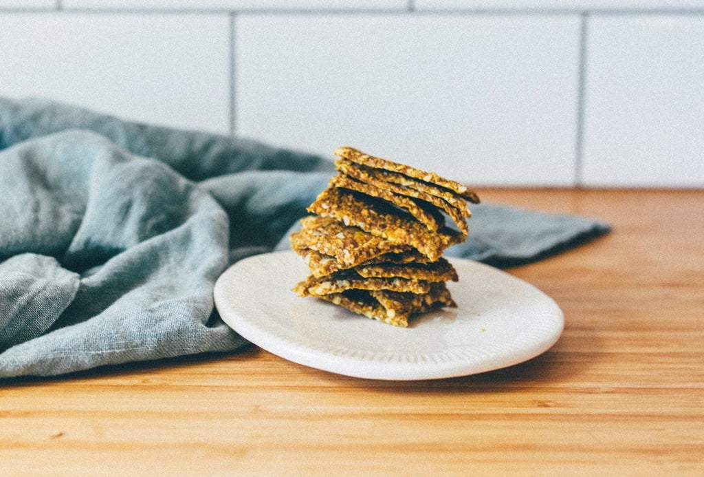 Turmeric and Carrot Crackers are gluten free, paleo and keto. Perfect for a nutritious snack or light meal.