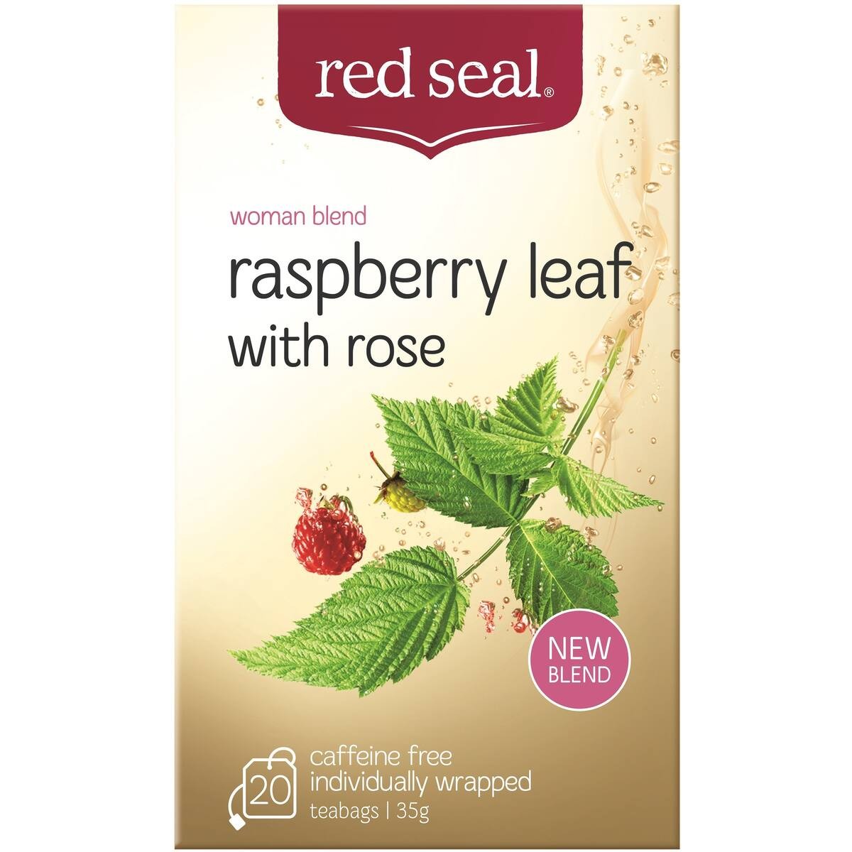 Red Rose Tea Raspberry Tea Red Seal Raspberry Leaf with Rose Tea 20 Pack