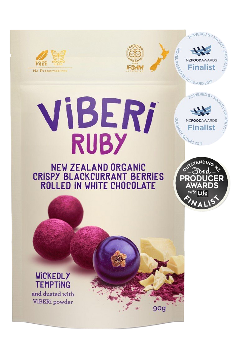 RUBY Organic Chocolate Rolled Blackcurrants 90g